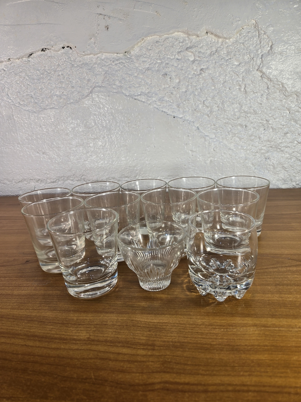 11 Pc Mixed Vintage Clear Whiskey & Shot Glass Lot (Bormioli Rocco Galassia)